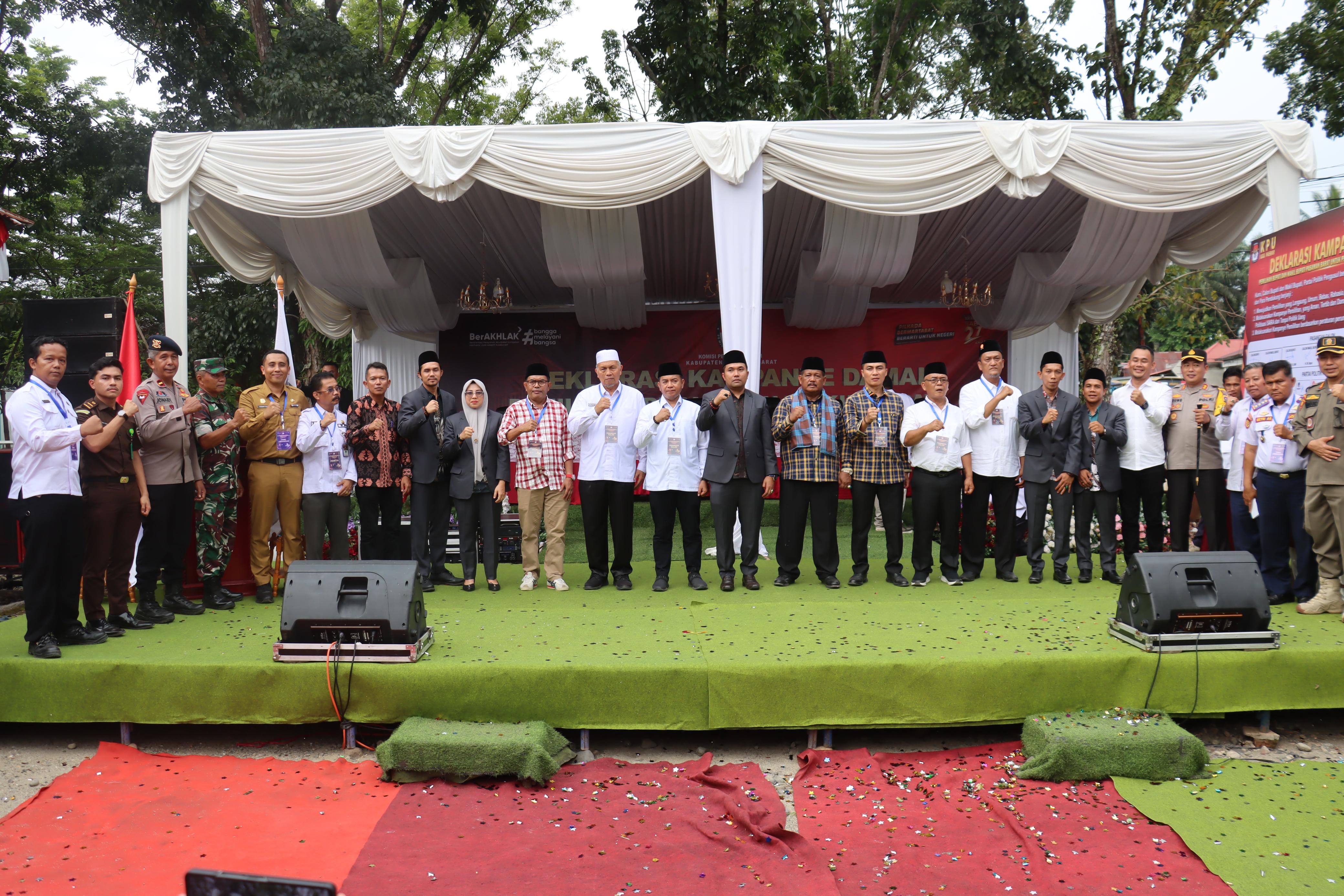 Deklarasi Kampanye Damai, Kapolres Pasbar: Mari Bersama Wujudkan Pilkada 2024 Bermartabat dan Berintegritas